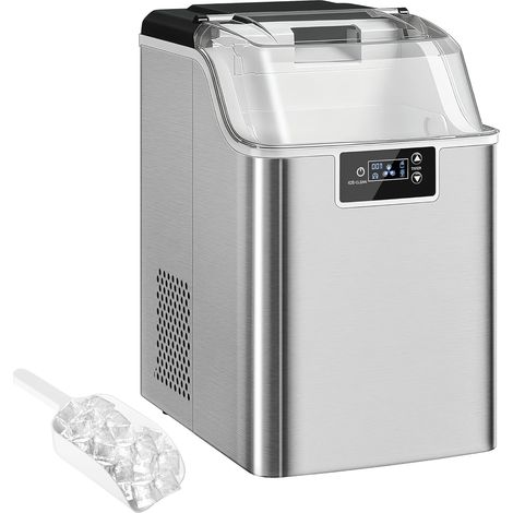 Eiswürfelmaschine, Eiswürfelspender, Ice-Maker, 20 kg/24h Eiswürfelbereiter mit 2,1 L Wassertank, Silber (1/5)