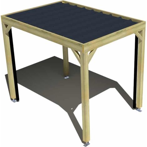 Carport bois • 2m x 3m • indépendante • sens profondeur • livraison comprise (1/3)
