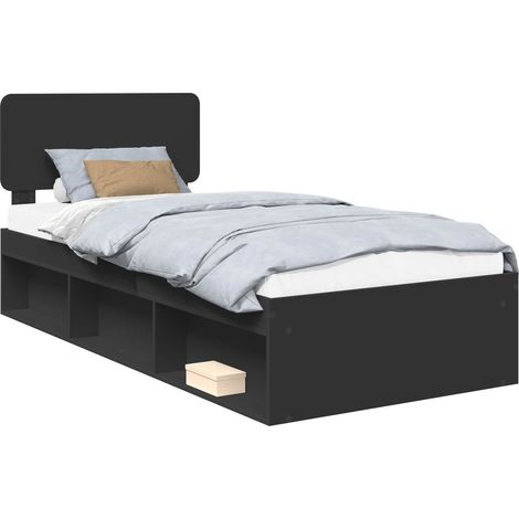 Maison Exclusive - Struttura del letto con testiera Nero 75 x 190 cm Pino massello (1/5)