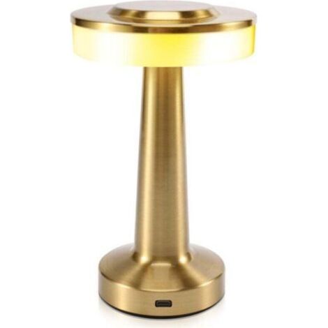 Lampe de table LED tactile rechargeable, lampe de bar, lampe de salle à manger, dorée