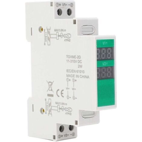 DIN Rail Voltmeter DC 11V to 310V Voltage Range Digital LCD Display Din Mount Meter (1/5)