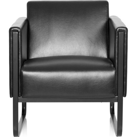[NEUWERTIG] B-Ware hjh OFFICE Loungesessel Loungesofa BALI BLACK Kunstleder Sessel schwarz (1/2)