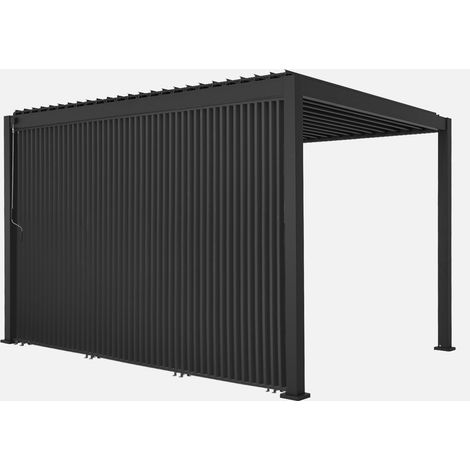 Pergola bioclimatica in alluminio 4x3m + 3 persiane verticali 130cm (1/5)
