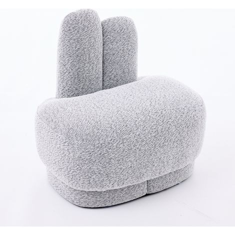 Gepolsterter Fußhocker mit Hasenohren aus Stoff 54 x 41,5 x 54 cm MODENUIT (1/5)