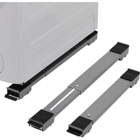 Roulettes robustes pour appareils électroménagers, support extensible pour machine à laver, roulettes pour meubles, grises, 2 pièces.