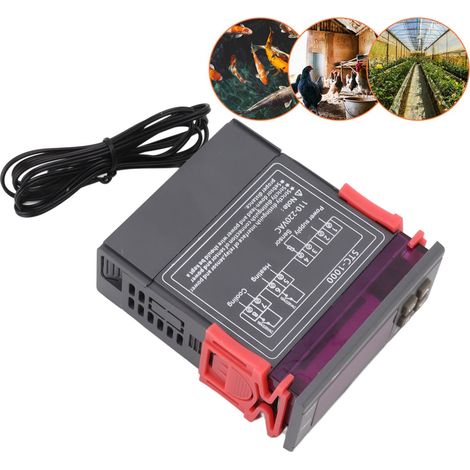 Contrôleur de température STC-1000 pour écloserie de fruits de mer en aquarium avec affichage numérique électronique et interrupteur à microprocesseur (110V-220V) (1/5)