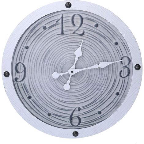 Orologio in legno bordo bianco cm Ø50x3
