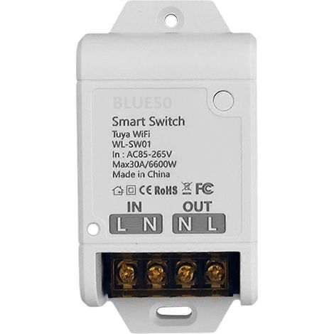 Intelligenter WLAN-Schalter, 30 A, Hochleistungssteckdose mit App-Fernsteuerung für die Hausautomation – Weiß