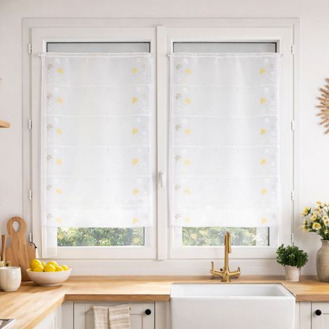 Modulable brodé fleurs Jaune 45x220 cm