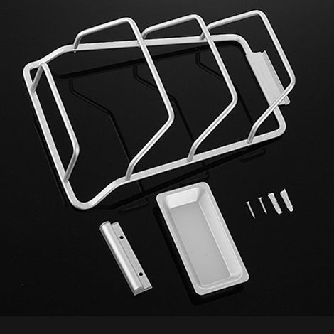 Wandmontierter Topfdeckelhalter, kein Bohren erforderlich, platzsparend, handpoliertes Aluminium, rostbeständig, 3 Ebenen (1/5)