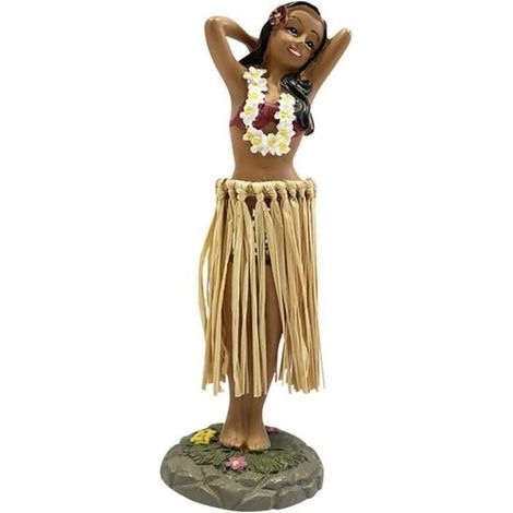 Poupée de Tableau de Bord hawaïen pour Tableau de Bord de Voiture, Fille hawaïenne posant des Figurines de Collection (1/4)