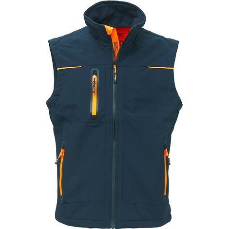 UPower UNIVERSE gilet smanicato da lavoro impermeabile antivento traspirante deep blue taglia XL (1/3)