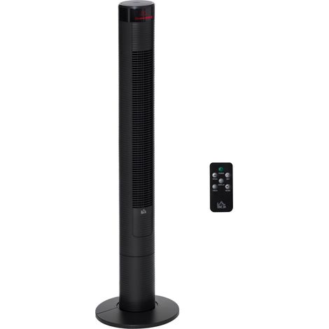 46 Inch Oscillating Tower Fan with Remote, 12 Hour Timer, 3 Speeds, 4 Modes, Quiet Electric Floor Fan for Home and Office Black