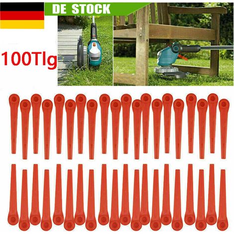 Lot de 100 lames plastique compatibles coupe-bordures Gardena EasyCut/ComfortCut (1/4)