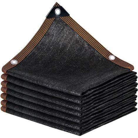 Schattiergewebe Sonnenschutzgewebe 3 x 5 m strapazierfähiges Netzgewebe mit Ösen und verstärkten Kanten für Gewächshauspflanzen Garten Pergola schwarz (1/5)