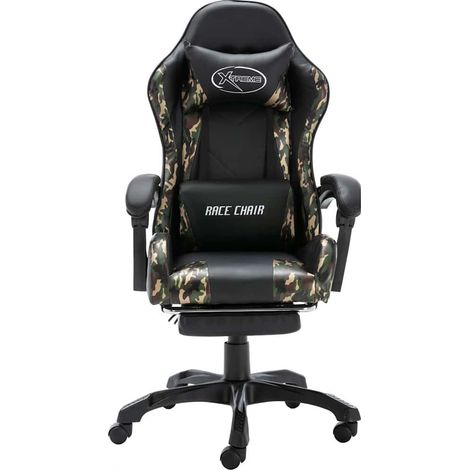Maison Exclusive - Gaming-Stuhl mit Fußstütze Schwarz und Tarnmus (1/5)
