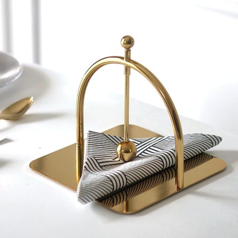 Serviettes en alliage - serviettes de luxe au style moderne, idéales pour les tables à manger, les restaurants, les pique-niques, la décoration intérieure et les fêtes (métal). (1/5)