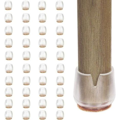 Feutre Pied 40 PC12-16MMPatin Silicone pour mobilier/Meubles-Embout Anti-Rayures-Tampon Chaise Protection parquet (Transparent- 40pièces, Rond XS (12-16MM)) (1/5)