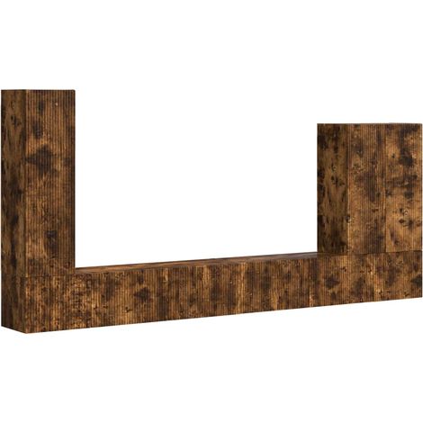 Maison Exclusive - TV-Wandregal-Set Wandmontiert 6 pcs Geräuchert