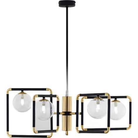 Lampadario moderno nero oro sfere vetro 5xG9 Jupiter (1/5)