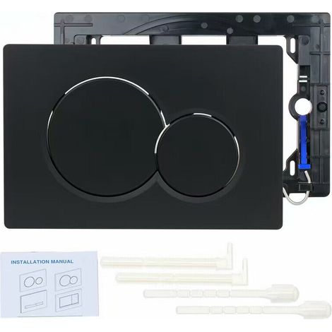 Noir - Panneau Bouton Réservoir Eau Caché Compatible Geberit SIGMA01 (Référence 115.770) - Non Original (1/3)