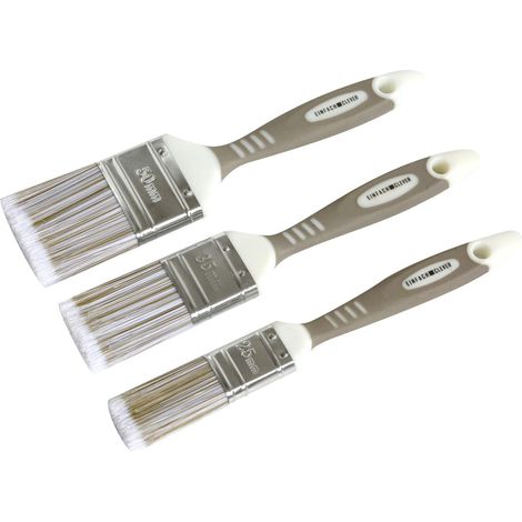 Nespoli Flachpinsel-Set 3-teilig 25 mm, 35 mm, 50 mm braun weiß Flachpinsel