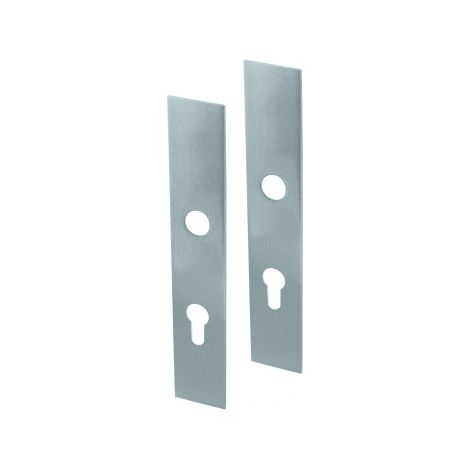 Ouvre&Déco – Lot de 2 plaques de porte extérieure à cylindre inox – Entraxe 195mm – Acier inoxydable – Finition vernis high coat
