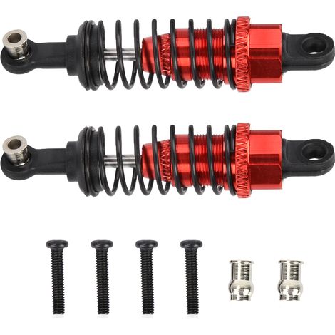 Amortisseur Métallique Pour Voiture Radiocommandée 1/18 - Ressort Élastique 65mm - Suspension Robuste Pour Conduite Stable - Lot De 2 Pièces Rouge (1/5)
