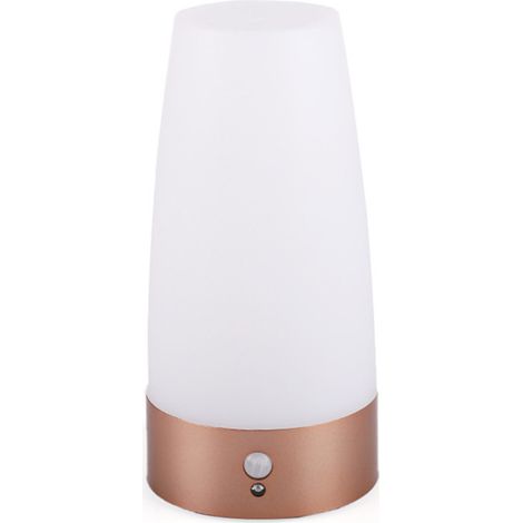 Lampe de chevet LED avec capteur de mouvement PIR, alimentée par batterie, petite Table, éclairage d'ambiance, pour bureau, chambre à coucher, nuit (1/4)