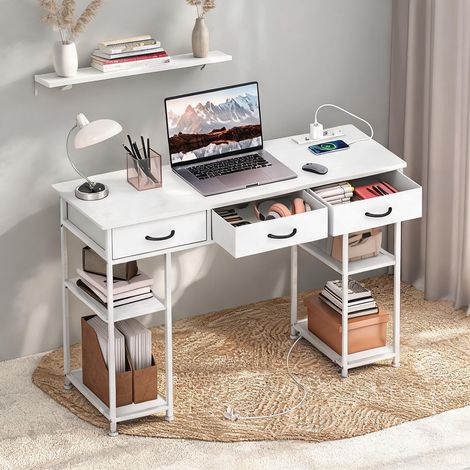 Bureau blanc en panneau de particules 120 x 40 x 76 cm (1/5)