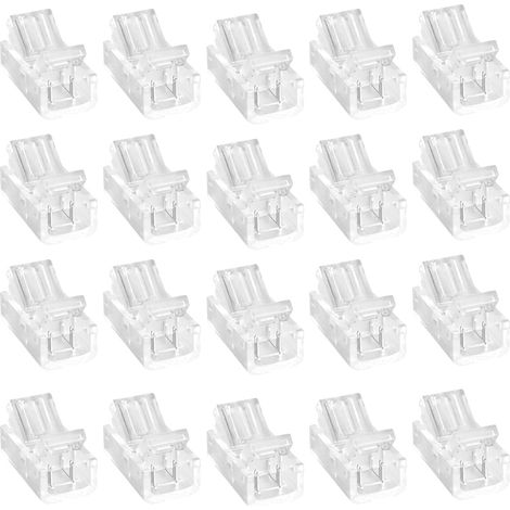 20PCS Connecteur Ruban LED 2 Broches pour Bande LED COB, Mini Connecteur LED Facile à Installer, Raccord Bande LED 12V/24V pour Projets DIY, Éclairage Décoratif et Maison (1/5)