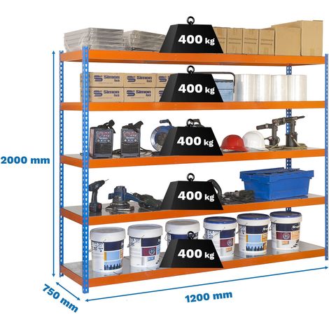 Simonrack Mensola senza viti blu e arancione 200 cm