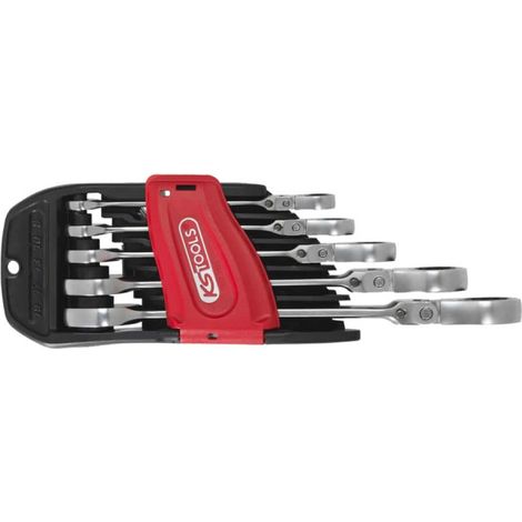 Juego de llaves de carraca KS TOOLS Gearplus - 5 uds - Cabezal basculante con bloqueo 503.4805