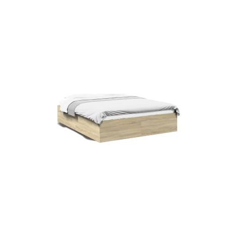 Cadre de lit chêne sonoma 150x200 bois d'ingénierie (1/5)