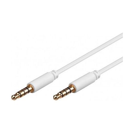 Cable de audio estereo jack 3.5 macho-macho 4 pin 1 M Blanco