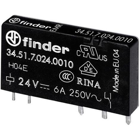 Finder 34.51.7.024.5010 Relais pour circuits imprimés 24 V/DC 6 A 1 inverseur (RT) 1 pc(s)