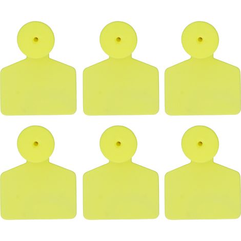 Packung mit 100 leeren gelben Ohrmarken zur Kennzeichnung von Kälbern, Kühen, Schweinen, Ziegen, Schafen und Rindern (1/5)