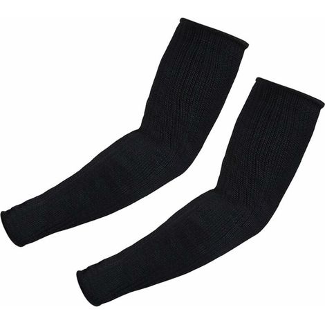 1 par de protectores de brazo de Kevlar, coderas y protectores de brazo, anticortes y resistentes a quemaduras, color negro (1/4)