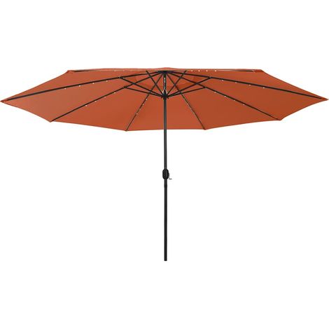 Sonnenschirm mit LED-Beleuchtung 400 cm Terrakotta