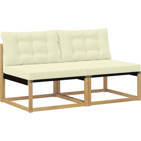 Maison Exclusive - Outdoor Mittelsofa Massives Akazienholz und Te
