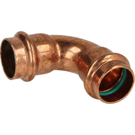 Coude 90° à sertir solaire cuivre FF 18 mm avec profil de sertissage V
