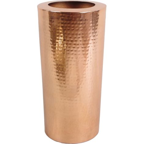Leaf Metal Vase Large 15 x 30cm High Hammered Antique Copper Colour