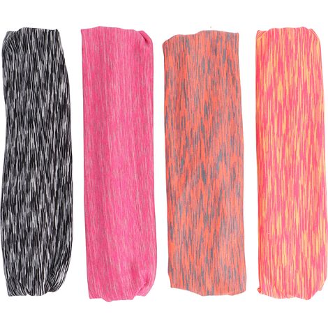 4Pcs bandeaux larges élastiques, couleurs variées, design respirant, serre-tête sport idéal pour exercice et décoration TZ78-3 (1/5)