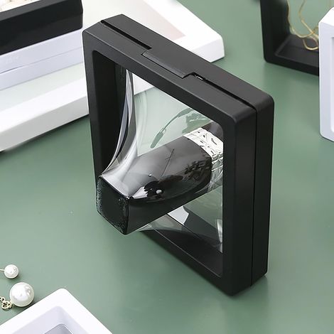 Boîte à Bijoux à Cadre Flottant en PE, Compacte et Transparente, Protège les Bijoux de L'oxydation pour le Rangement de Boucles D'oreilles et de Colliers, Idéale pour les Voyages, 1 unité (1/5)