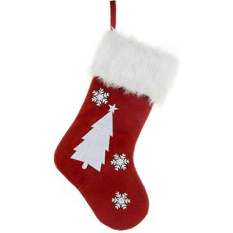 Films de Noël, bas de Noël rouges brodés et lumineux, décorations de Noël lumineuses, sacs cadeaux de Noël (1/5)