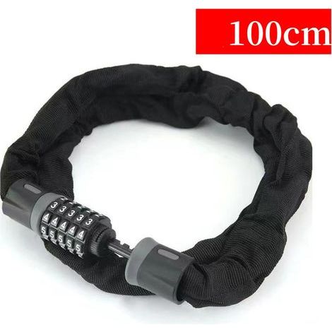 1000 mm 5,7 mm Kombinations-Fahrraddiebstahlkette mit 5-stelligem Zahlencode, Hochsicherheits-Fahrradschloss aus gehärtetem Stahl für Fahrrad, Motorrad, Tür, Tor. (1/5)