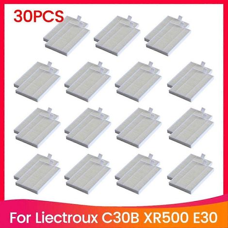 Lot de 30 filtres HEPA pour aspirateur robot Liectroux C30B XR500 E30 - Pièces de rechange (1/5)