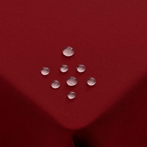 Nappe lavable aspect lin 140x240cm Rouge Rectangulaire