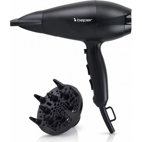 BEPER P301ASC020 Professioneller Haartrockner 2200 W, Airon, Leistungsstarker Haartrockner mit 2 Geschwindigkeitsstufen und 3 Temperaturstufen, Kaltluftfunktion, Lockendüse und Konzentrator, Abnehmbar (1/5)