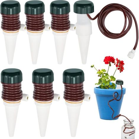 8 PCS Distributeurs d'Eau pour Plantes, Irrigation Goutte a Goutte Bouteille, Arrosage Automatique Interieur, Arroseur Automatique Plante, Arrosage Plante Vacances pour Jardin Maison (1/5)